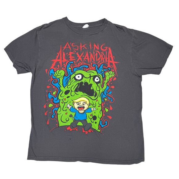 Vintage 2009 Asking Alexandria Band Concert T-Shirt Stand Up and Scream Size L - Picture 1 of 9